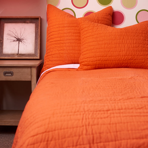 Latitude Run® Byrdstown Orange Standard Cotton 200 TC Quilt Wayfair